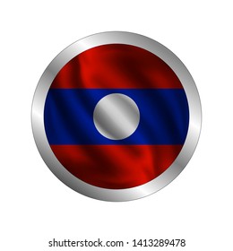 Waving Laos flag, the flag of Laos, vector illustration
