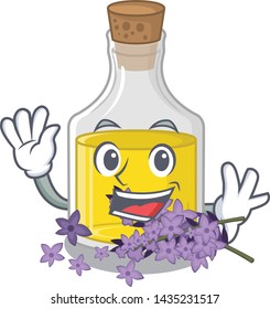 Waving lavender oil isolated with the mascot