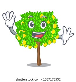 Waving lemon tree isolated with the mascot