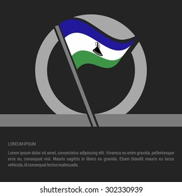 Waving Lesotho Flag badge design - independence day Label - Vector illustration