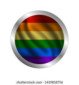 Waving LGBT flag, the flag of LGBT, vector illustration