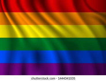 Waving LGBT rainbow flag texture abstract background vector illustration
