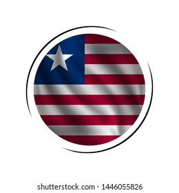 Waving Liberia flag, the flag of Liberia, vector illustration