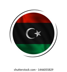 Waving Libya flag, vector illustration