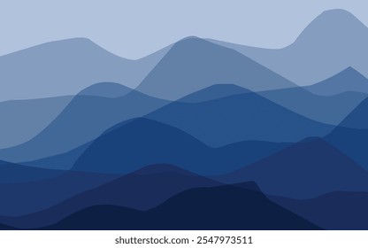 waving lines of inspiring by hill blue color gradation