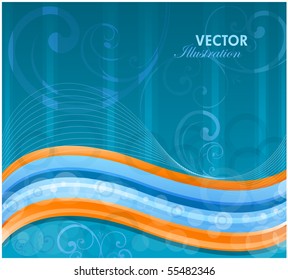 Waving lines. Vector abstract