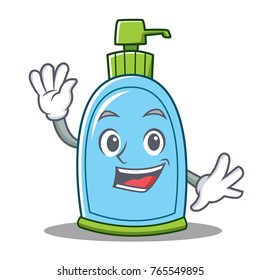 Waving liquid soap character cartoon