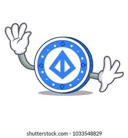 Waving loopring coin character cartoon