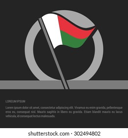 Waving Madagascar Flag badge design - independence day Label - Vector illustration