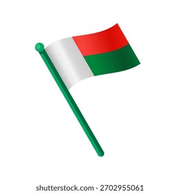 Waving madagascar flag vector illustration, isolated