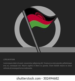 Waving Malawi Flag badge design - independence day Label - Vector illustration