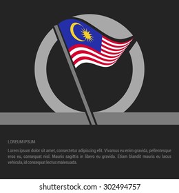 Waving Malaysia Flag badge design - independence day Label - Vector illustration