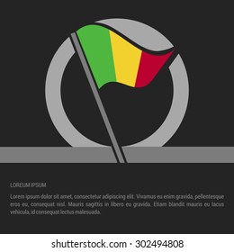 Waving Mali Flag badge design - independence day Label - Vector illustration
