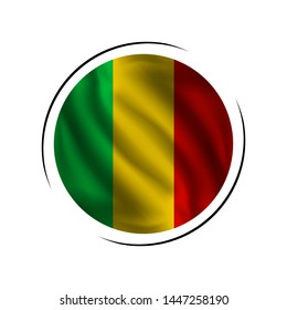 Waving Mali flag, the flag of Mali, vector illustration