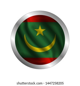Waving Mauritania flag, the flag of Mauritania, vector illustration