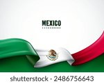 Waving Mexican Flag. Mexico Background Concept