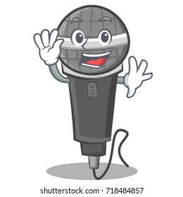 Waving microphone cartoon character design
