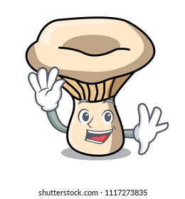 Waving milk mushroom character cartoon