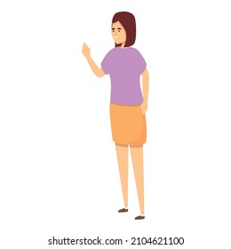 Waving mom icon cartoon vector. Teacher school. mother say goodbye