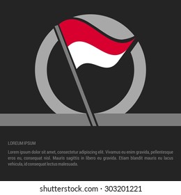 Waving Monaco Flag badge design - independence day Label - Vector illustration