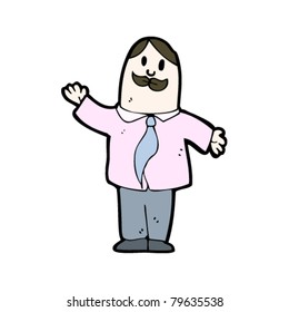 waving mustache man cartoon