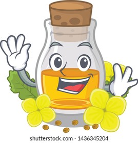 Waving mustard oil isolated with the character