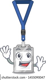Waving name tag on the mascot table