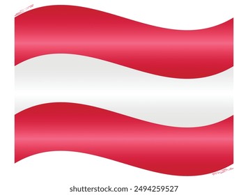 Waving National Flag of Austria. Austrian flag Swinging. European Country. Austria flags isolated on white background. Editable vector EPS available