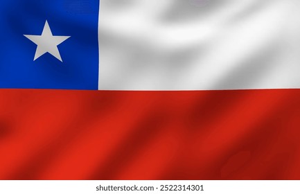 Acenando a bandeira nacional do Chile, ilustração vetorial