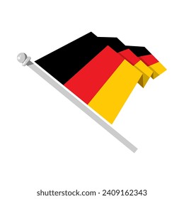 Waving National flag of Germany in flat style, waving flag, vector illustration