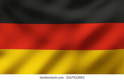 Bandera nacional ondulada de Alemania, ilustración vectorial