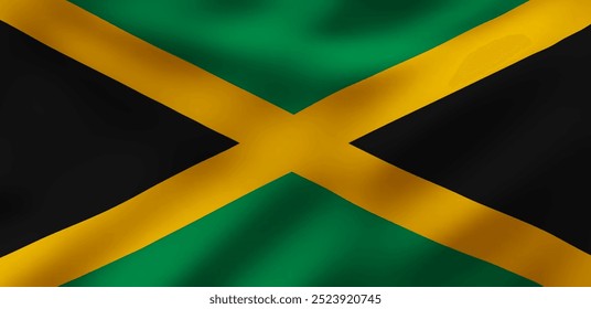 Bandeira Nacional da Jamaica, Ilustração de Vetor