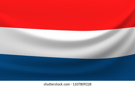 Wachende Nationalflagge der Niederlande. Vektorgrafik 
