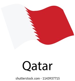 Waving national flag of Qatar vector