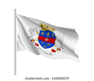 Waving National Flag Saint Barthelemy Island Stock Vector (Royalty Free ...