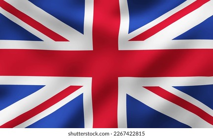 Waving National Flag of United Kingdom (UK) or Great Britain