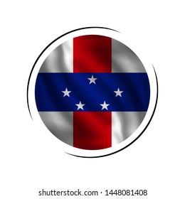 Waving Netherlands Antilles flag, the flag of Netherlands Antilles, vector illustration