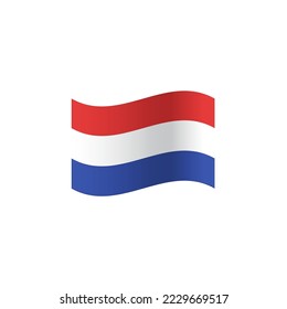 ondear el diseño de estilo plano del icono de la bandera de los Países Bajos.  ondeando la ilustración vectorial de la bandera de los Países Bajos. aislado de fondo blanco.
