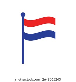 Icono de la bandera de los Países Bajos – Vector de Anuncio rojo y azul mínimo