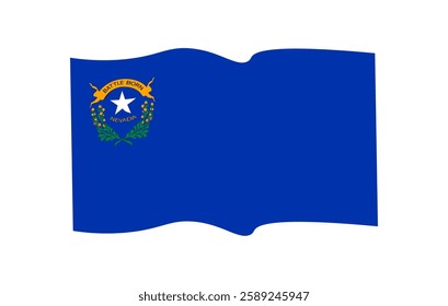 Waving Nevada Flag Vector. US state