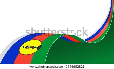 waving new caledonia flag background with copy space for text. new caledonia national day