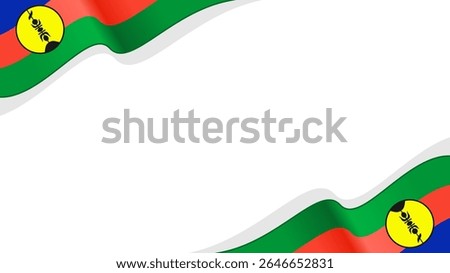 waving new caledonia flag background with copy space for text. new caledonia national day