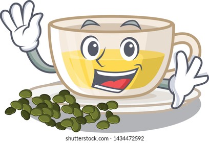 Waving oolong tea isolated in the mascot