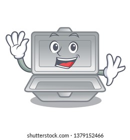 Waving open styrofoam isolated with the mascot