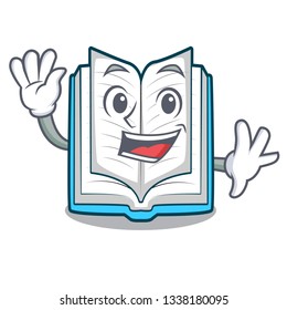Waving opened book isolated in the character