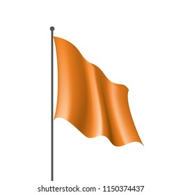Waving the orange flag on a white background