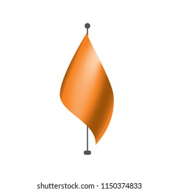 Waving the orange flag on a white background