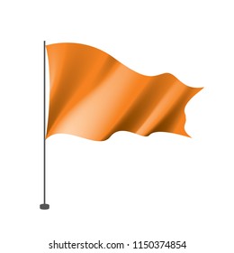 Waving the orange flag on a white background