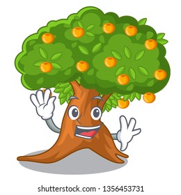 Waving orange tree in the character shape