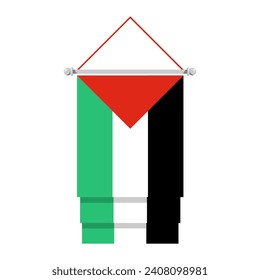Waving Palestine flag in flat style, waving flag, vector illustration